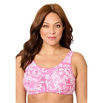 Comfort Choice Women's Plus Size Wireless Back-Close Cotton Bra