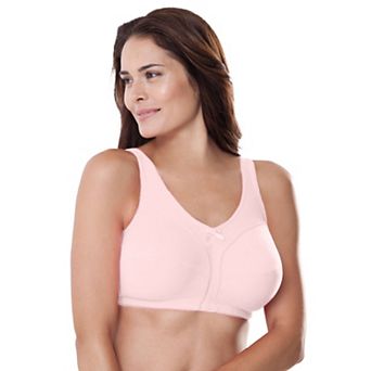 Comfort Choice Women's Plus Size Cotton Back-Close Wireless Bra
