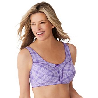 Comfort Choice Women's Plus Size Cotton Back-Close Wireless Bra
