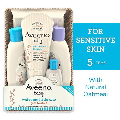 Aveeno 5-Piece Welcome Baby Gift Set for Parents-To-Be