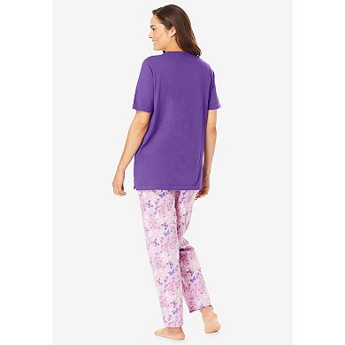 Dreams & Co. Plus Size Graphic Tee PJ Set