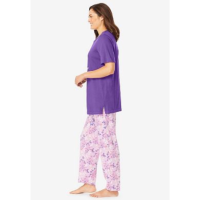 Dreams & Co. Plus Size Graphic Tee PJ Set