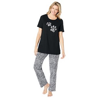 Dreams & Co. Plus Size Graphic Tee PJ Set