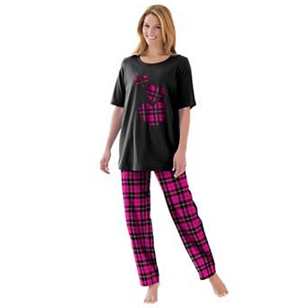 Dreams & Co. Plus Size Graphic Tee PJ Set