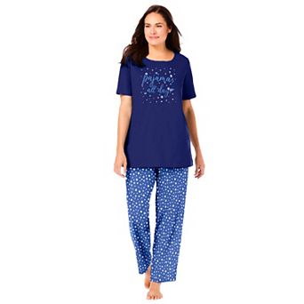 Dreams & Co. Plus Size Graphic Tee PJ Set