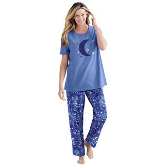 Dreams & Co. Plus Size Graphic Tee PJ Set