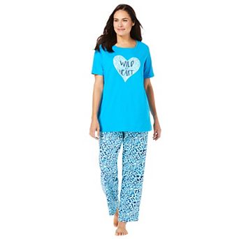 Dreams & Co. Plus Size Graphic Tee PJ Set