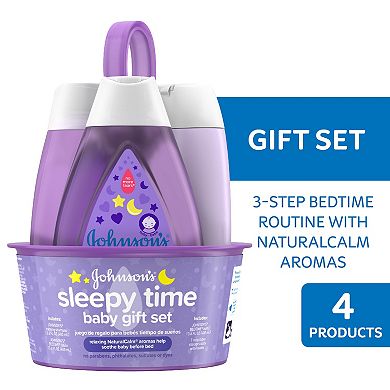 Johnson & Johnson 4-Piece Sleepy Time Relaxing Baby Bedtime Gift Set