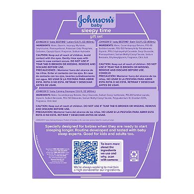 Johnson & Johnson 4-Piece Sleepy Time Relaxing Baby Bedtime Gift Set