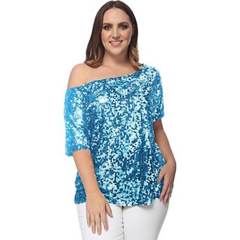 Women's One Shoulder Sequin Top