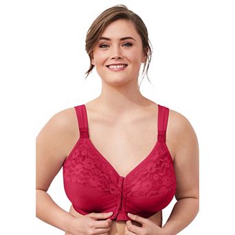 Comfort Choice Women's Plus Size Easy Enhancer Front Close Wireless Posture Bra
