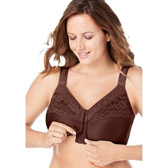 Comfort Choice Women's Plus Size Easy Enhancer Front Close Wireless Posture Bra