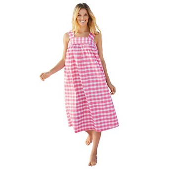 Dreams & Co. Plus Size Print Sleeveless Square Neck Lounger