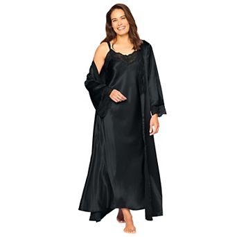 Amoureuse Plus Size The Luxe Satin Long Peignoir Set