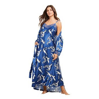 Amoureuse Plus Size The Luxe Satin Long Peignoir Set