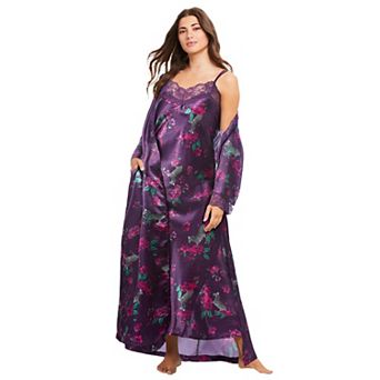 Amoureuse Plus Size The Luxe Satin Long Peignoir Set