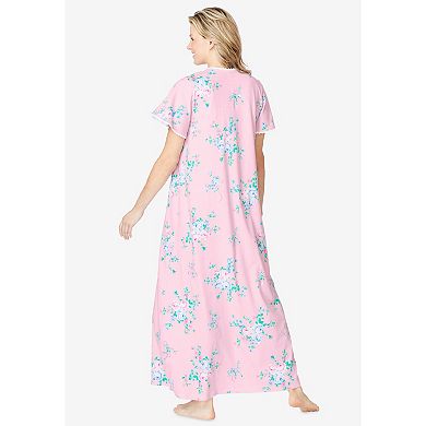 Only Necessities Plus Size Long Pintuck Knit Gown