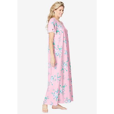 Only Necessities Plus Size Long Pintuck Knit Gown