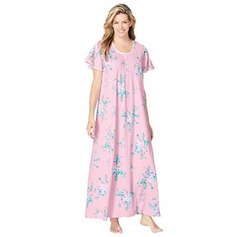 Only Necessities Plus Size Long Pintuck Knit Gown