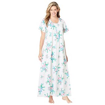 Only Necessities Plus Size Long Pintuck Knit Gown