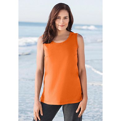 Woman Within Plus Size Perfect Scoopneck Tank