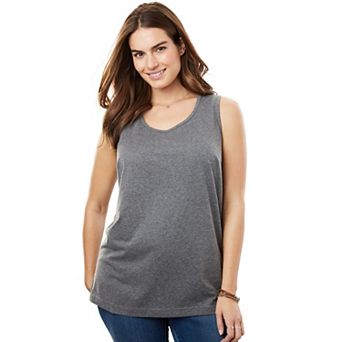 Woman Within Plus Size Petite Perfect Scoopneck Tank