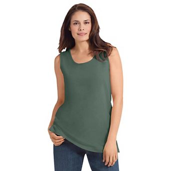 Woman Within Plus Size Petite Perfect Scoopneck Tank