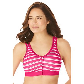 Comfort Choice Women's Plus Size Wireless Front-close Lounge Bra