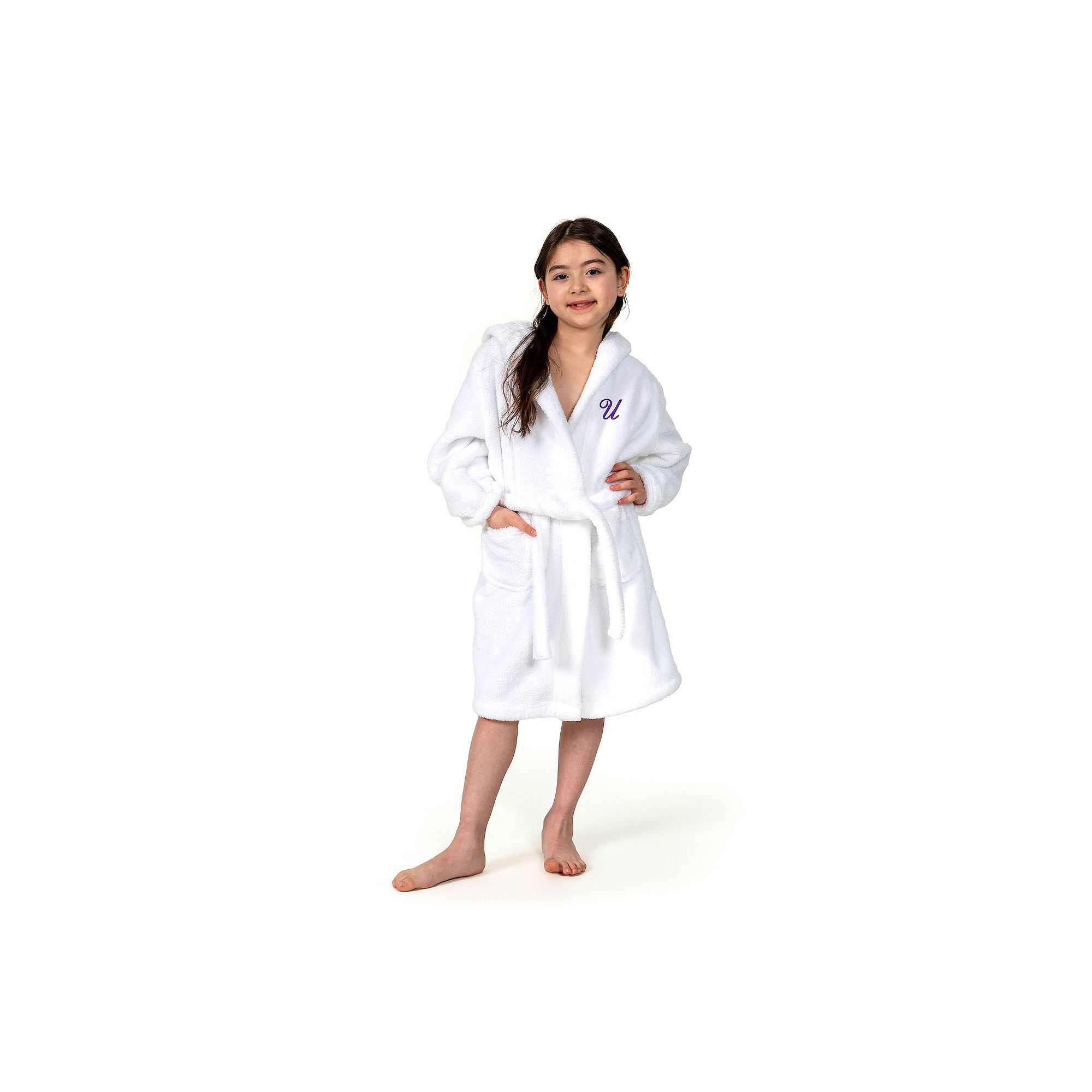 Linum Home Textiles Personalized Kids Super Plush Hooded Bathrobe, Boys, 