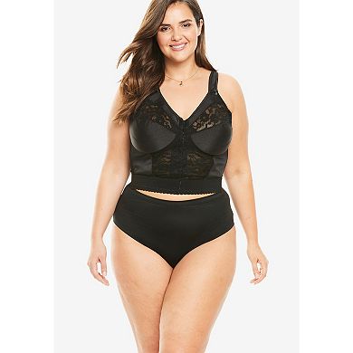 Comfort Choice Women's Plus Size Easy Enhancer Wireless Longline Posture Bra
