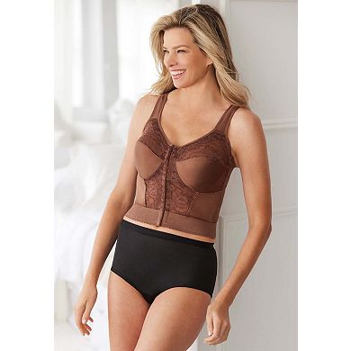 Comfort Choice Women's Plus Size Easy Enhancer Wireless Longline Posture Bra