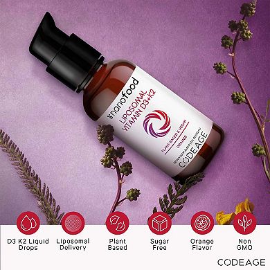 Codeage Liposomal Vitamin D3 + K2 Liquid Drops Supplement 2 fl oz