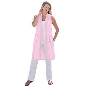 Woman Within Plus Size Lightweight Linen Vest