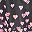 Black Floating Hearts
