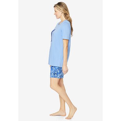 Dreams & Co. Women's Plus Size Knit Pj Short Set