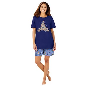 Dreams & Co. Plus Size Knit Pj Short Set