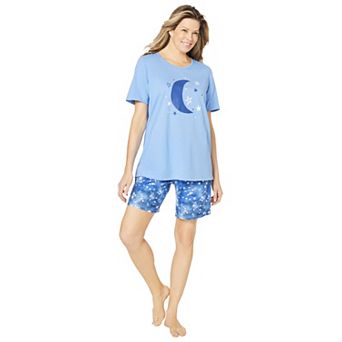 Dreams & Co. Plus Size Knit Pj Short Set