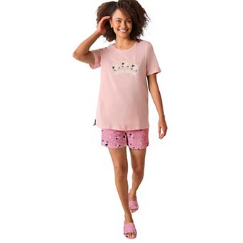 Dreams & Co. Plus Size Knit Pj Short Set