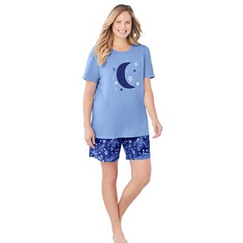 Dreams & Co. Plus Size Knit Pj Short Set