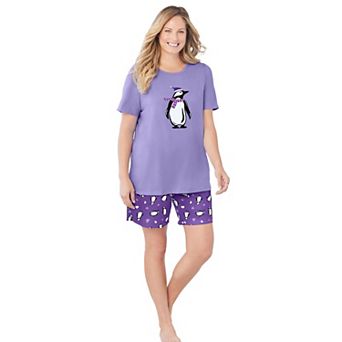 Dreams & Co. Plus Size Knit Pj Short Set