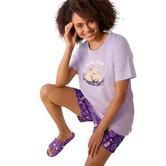 Dreams & Co. Plus Size Knit Pj Short Set