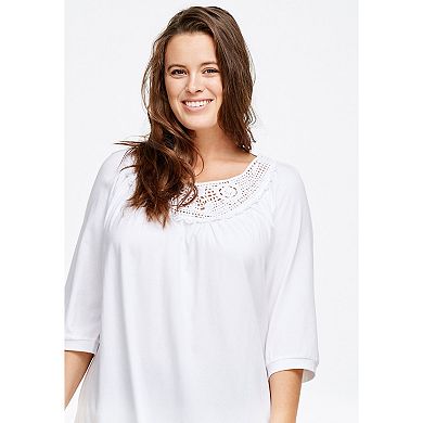 ellos Plus Size Crochet Trim Tunic