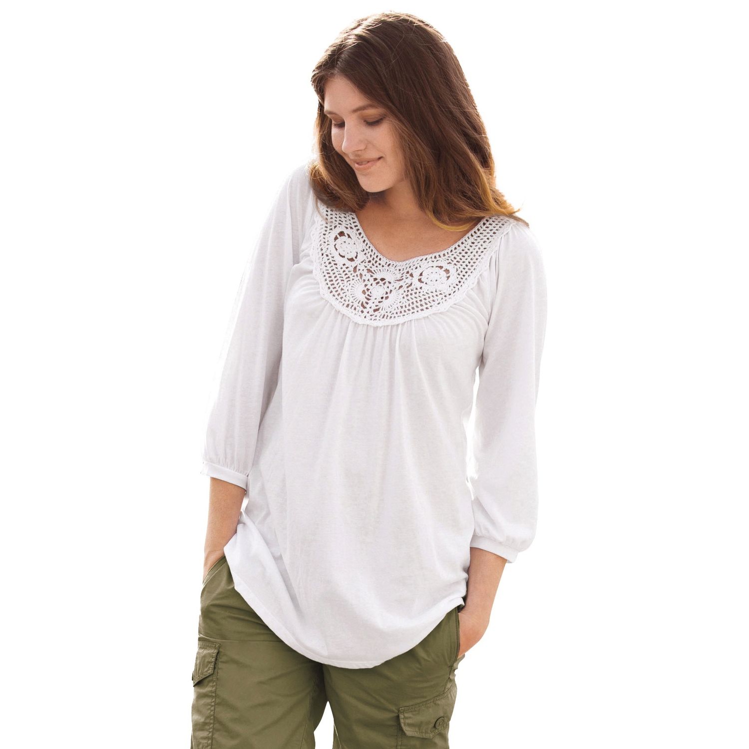 Buy Ellos Plus Size Crochet Trim Tunic Online Martinique