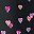 Black Floating Hearts