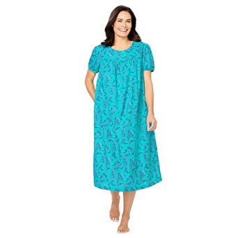 Only Necessities Plus Size Short Print Shirred Lounger