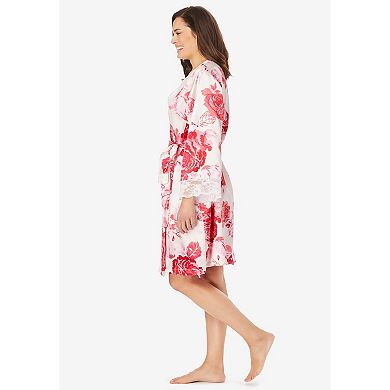 Amoureuse Plus Size The Luxe Satin Short Peignoir Set