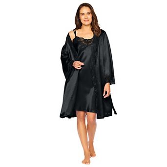 Amoureuse Plus Size The Luxe Satin Short Peignoir Set