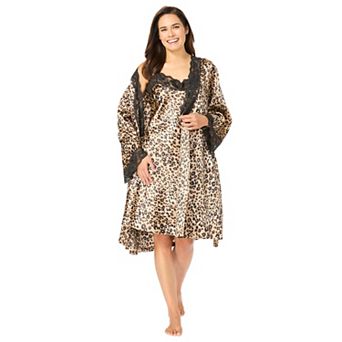 Amoureuse Plus Size The Luxe Satin Short Peignoir Set