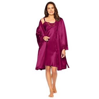 Amoureuse Plus Size The Luxe Satin Short Peignoir Set