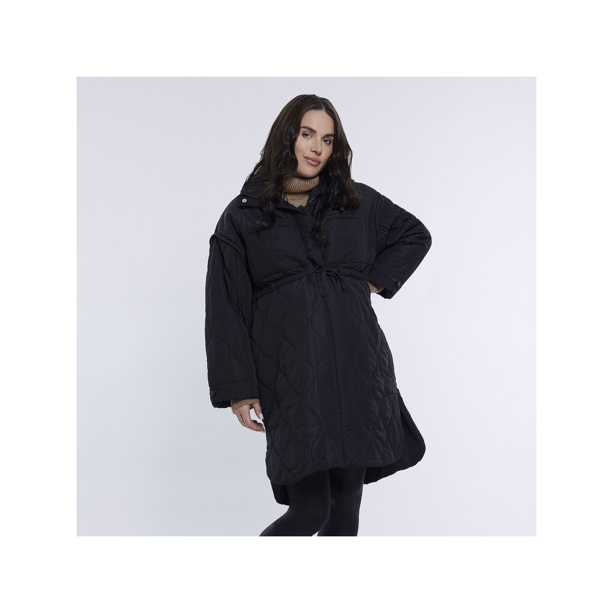 Maternity Motherhood® Puffer Jacket, Womens, Size: XS-MAT, Black